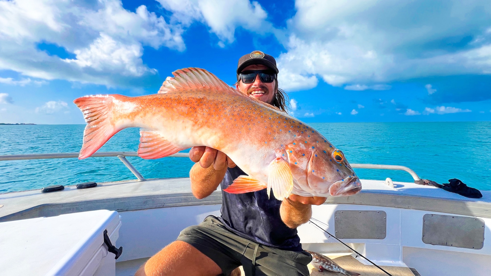 Bright red mangrove jack caught fishing near Darwin