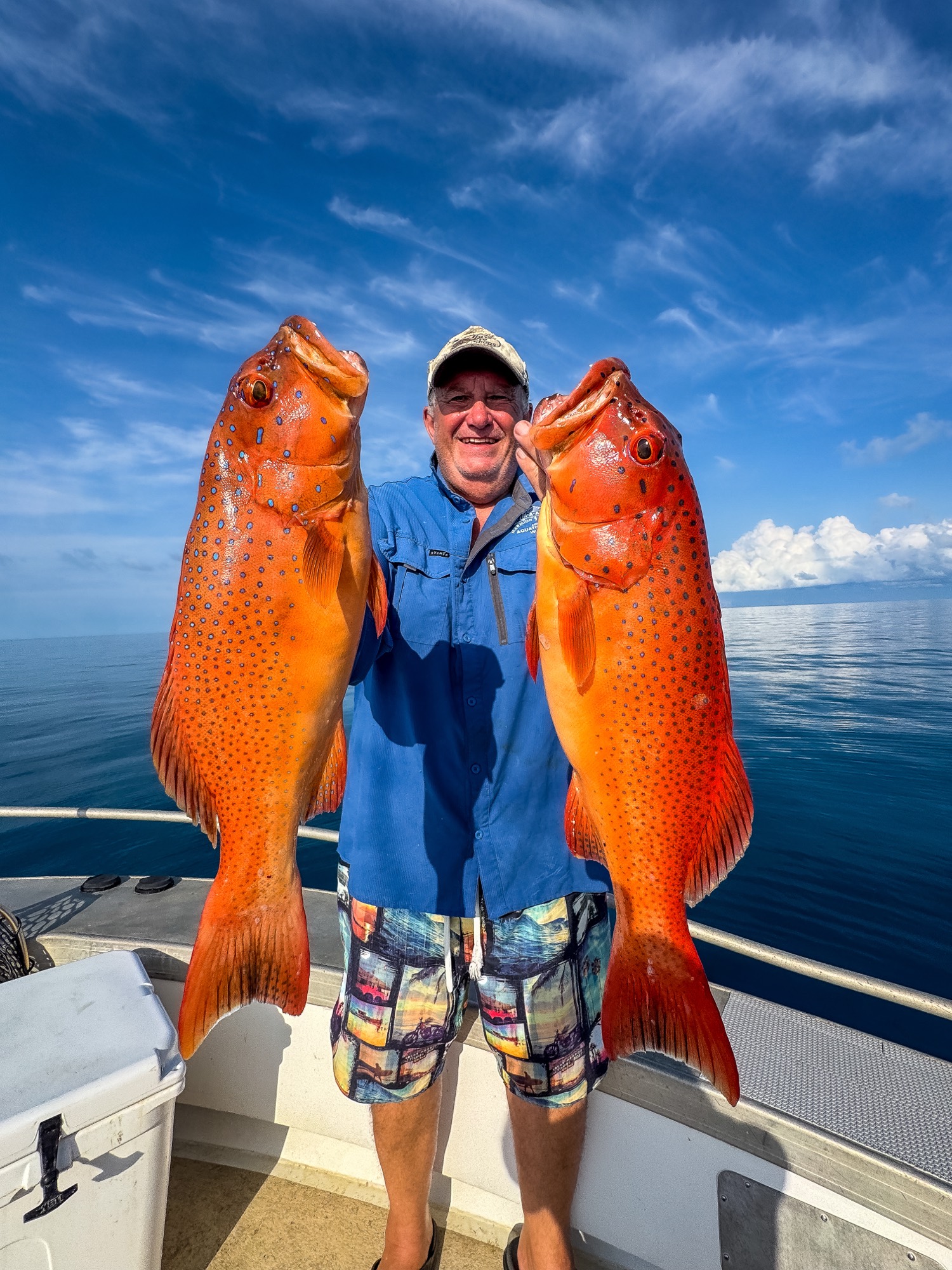 Pair of coral trout caught reef fishing off Darwin